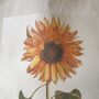 Sunflower Illustration Hand Printed Cotton Tote Bag, thumbnail 5 of 6