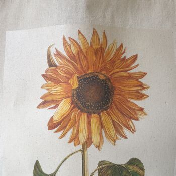 Sunflower Illustration Hand Printed Cotton Tote Bag, 5 of 6