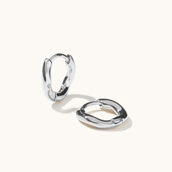 Ripple Hoop Earrings Silver Or 18ct Gold Plate, 4 of 6