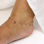 Sterling Silver Star Moon Multi Dangle Anklet, thumbnail 5 of 6