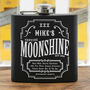 Personalised Moonshine Matte Black Hip Flask, thumbnail 1 of 7