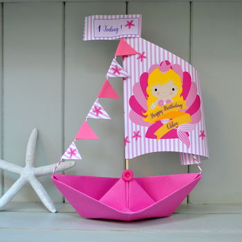 Personalised Mermaid Birthday Sail Boat Card, 6 of 12