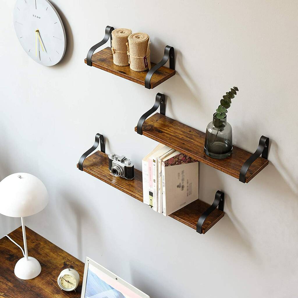 Pack Of Three Floating Shelves For Bedroom Bathroom By Momentum ...