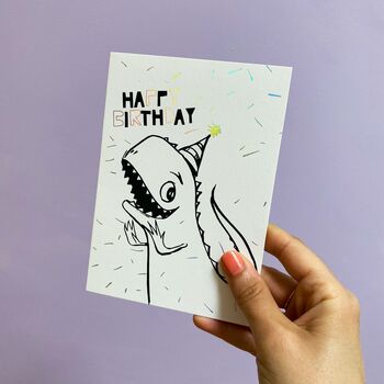 Dinosaur Birthday Card With Confetti Envelope, 4 of 5