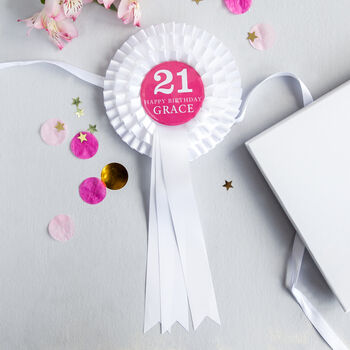 21st Birthday Personalised Rosette For Her, 3 of 3
