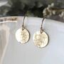 Hammered Rolled Gold Disc Earrings, thumbnail 3 of 8