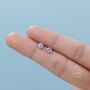 Sterling Silver Tiny Moonstone Droplet Internally Threaded Flat Back Earrings, thumbnail 3 of 9