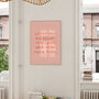 Listen Here You Fucker, Stop Caring What Other People Think Wall Print | Red Orange And Peach, thumbnail 3 of 5