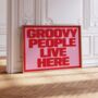 Groovy People Live Here Music Print, thumbnail 5 of 7