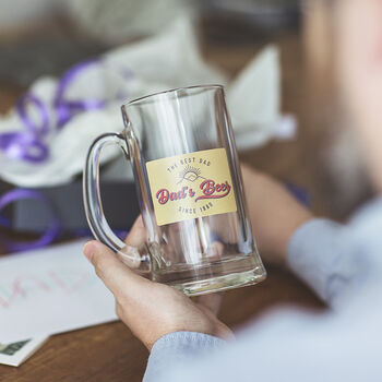 Personalised Tankard Glass For Dad, 2 of 6