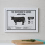 Butcher's Beef Meat Cuts Kitchen Infographic Print, thumbnail 1 of 4