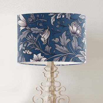 Blue And Grey Floral Lampshade, Lysandra Blue, 2 of 6