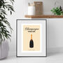Personalised 'Champagne Spoken Here' Print, thumbnail 2 of 6