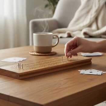Personalised Solid Wood Cribbage Board Set, 10 of 11