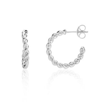 Alhambra Piccolo Twisted Sterling Silver Hoop Earrings, 3 of 4