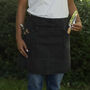 Short Cotton Half Apron With Pockets And Tie Waist, thumbnail 3 of 8