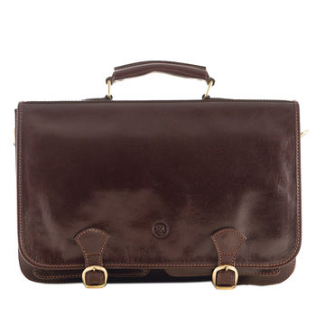 Mens Full Grain Leather Business Satchel. 'The Jesolo', 2 of 12