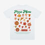 Pizza Menu T Shirt In White, thumbnail 1 of 2