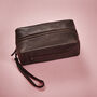 Mens Personalised Leather Wash Bag, thumbnail 8 of 9