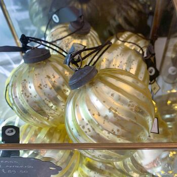 Twist Soft Matte Gold Glass Bauble Set Of Two, 5 of 8