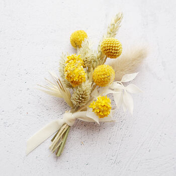 Halo And Sunny Dried Flower Wedding Bridal Accessories, 4 of 5