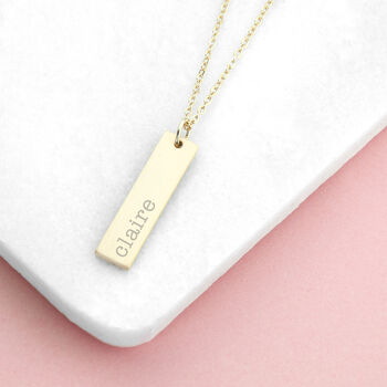 Personalised Gold Plated Bar Necklace, 3 of 5