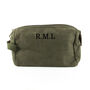 Personalised Men’s Vintage Waxed Canvas Wash Bag, thumbnail 8 of 9