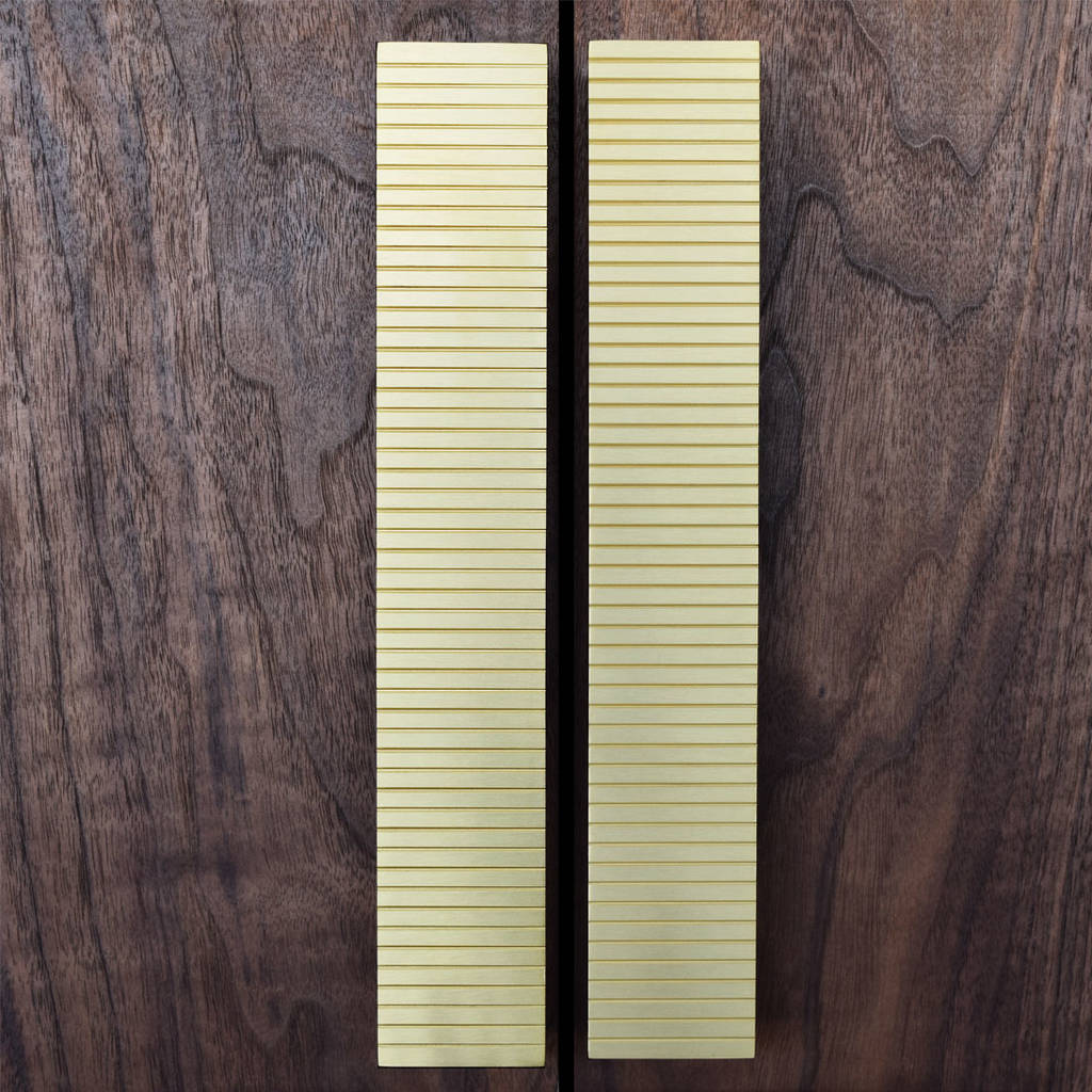 Long Striped Brass Wardrobe Handles By Pushka Home