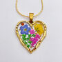 Dried Flowers Heart Pendant Necklace Small Hand Made, thumbnail 1 of 9