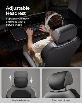 Adjustable Gaming Office Chair With Headrest And Tilt, 4 of 7