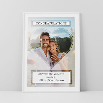 Congratulations Couples Photo Print Personalised Engagement Gift, 4 of 5
