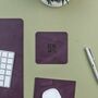Engraved Bonded Leather Personalised Set Of Coasters, thumbnail 2 of 4