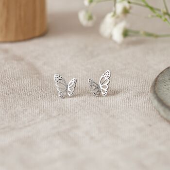 Sterling Silver Butterfly Flutter Earrings, 4 of 8