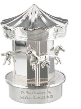 Personalised Silver Plated Carousel Money Box, 2 of 6