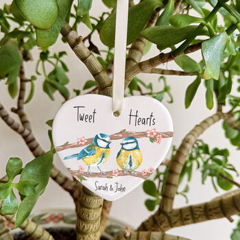 Personalised Blue Tit Valentine's Day Decoration, 4 of 5