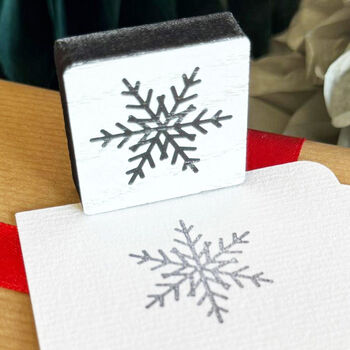 Square Snowflake Rubber Stamp Christmas Craft, 2 of 6