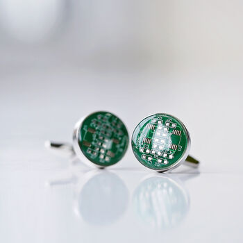 Gifts For Men Circuit Board Cufflinks, 5 of 5