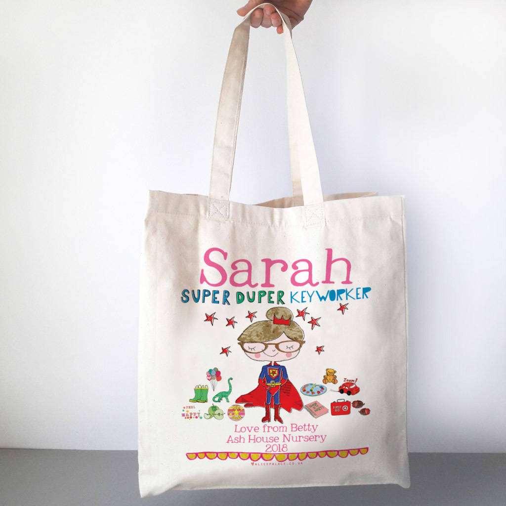 Personalised Super Duper Keyworker Bag By Alice Palace