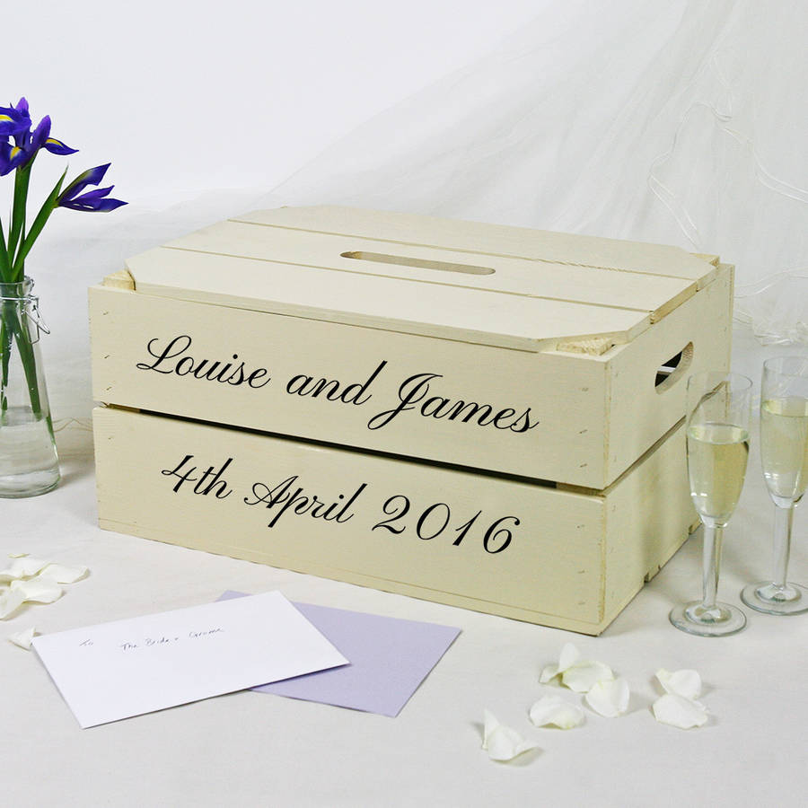 Personalised Wedding Post Box Crate By Plantabox