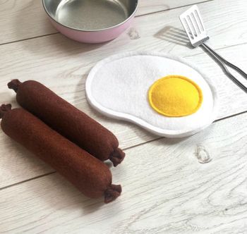 Pretend Play Felt Food Egg And Sausages, 2 of 2