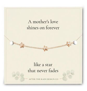 Loss Of Mum Gift With A Gold Plated Or Silver Plated Star Bracelet And Card, 6 of 6