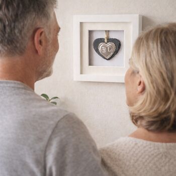 Silver Heart 25th Wedding Anniversary Gift Personalised For The Couple, 2 of 8