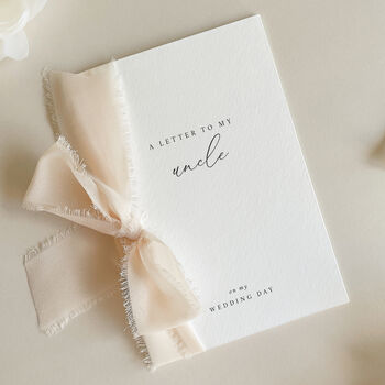 Luxury 'Letter To My Uncle On My Wedding Day' Card, Elegant Calligraphy Design, 6 of 11