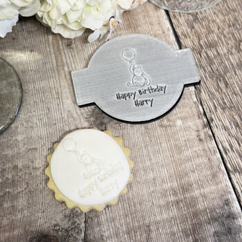 Personalised Pooh Bear Birthday Icing Embosser Cakes Cupcake Decorating, 2 of 5