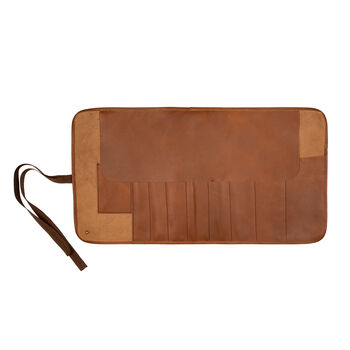 Personalised Brown Leather Knife Roll, 6 of 10