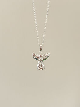 Sterling Silver Filigree Angel Pendant Necklace, 3 of 9
