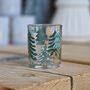 Clear Glass Tea Light Holder With Green Trees, thumbnail 1 of 2