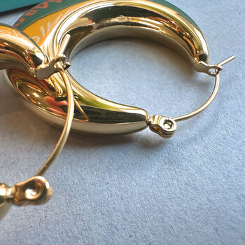 Large Hoop Earrings 18k Lightweight Statement Jewellery, 4 of 6