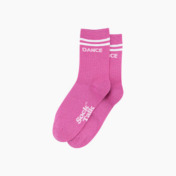 Dance Combed Cotton Glitter Socks In Hot Pink, 3 of 4
