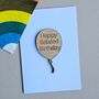'Happy Belated Birthday' Wooden Balloon Token And Card, thumbnail 1 of 2